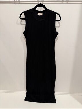 Universal Thread Black Sleeveless Ribbed Maxi Dress